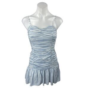 darian dress in blue saylor | Dresses | Saylor Lace Mini With Open Back Size Medium Color:Light Beige Melange plus size Mexican dress Petite Plume Women's Silk out with hook and